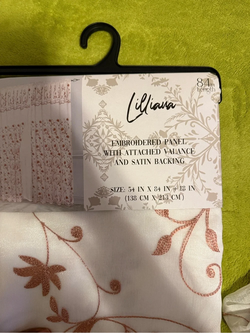 Liliana Embroidered Panel with Satin Backing in Blush Pink